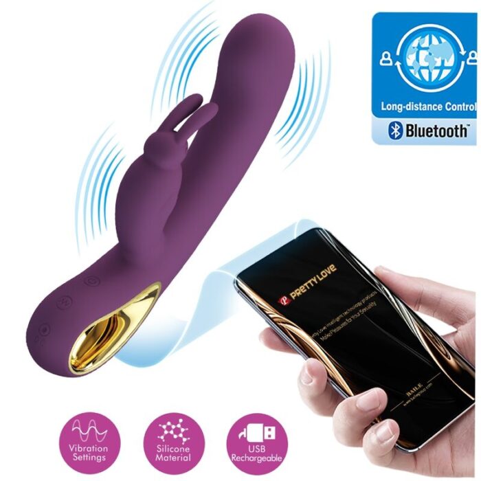 PRETTY LOVE – LIAM VIBRADOR RABBIT E ESTIMULADOR DO PONTO G ROXO