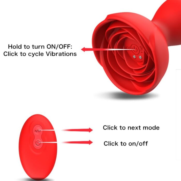 ARMONY –  EXTREME A BLOOM VIBRADOR ROSE E PLUG ANAL CONTROLE REMOTO VERMELHO