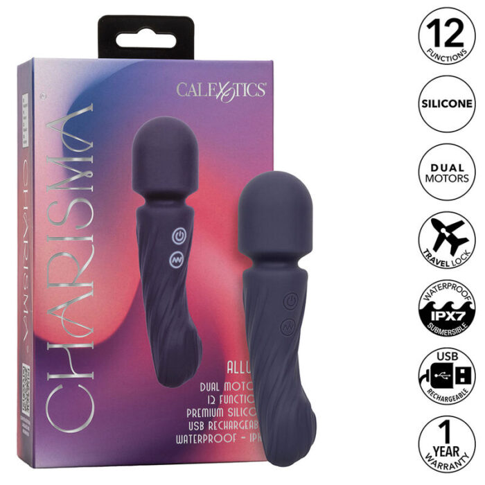 CALEXOTICS – CHARISMA ALLURE MASSAGER DUAL MOTORS 12 FUNÇÕES 17,25 CM X 4,5 CM ROXO