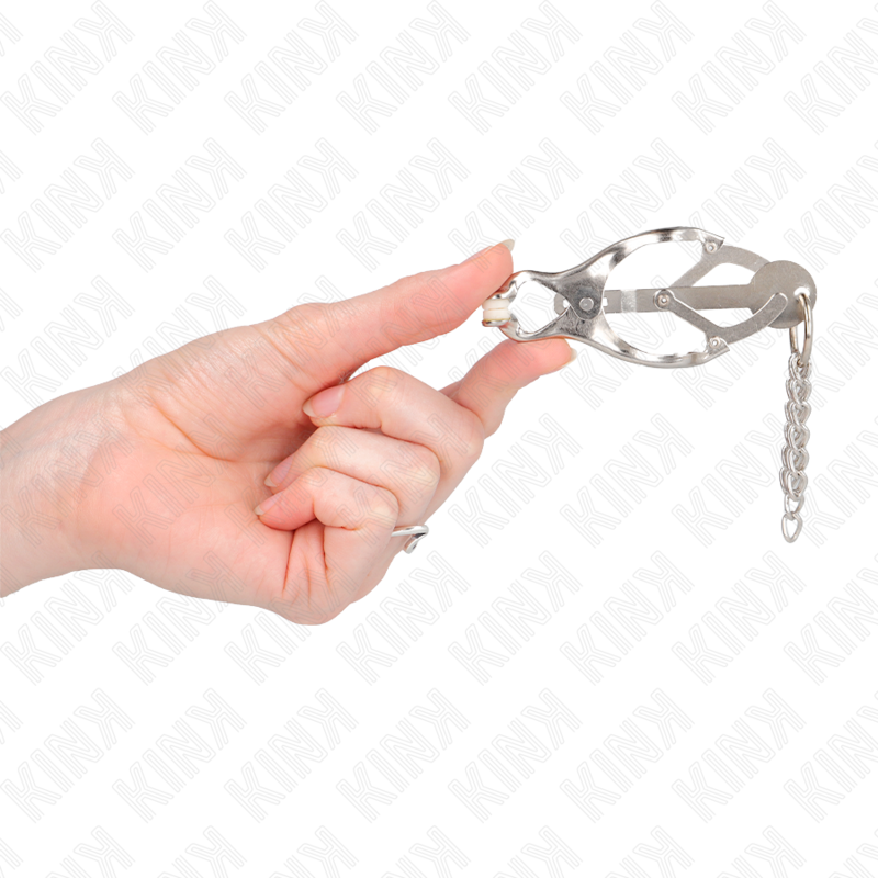 KINK - PINÇAS DE TREVO JAPONÊS COM PEQUENAS CORRENTES PRATA - Image 4