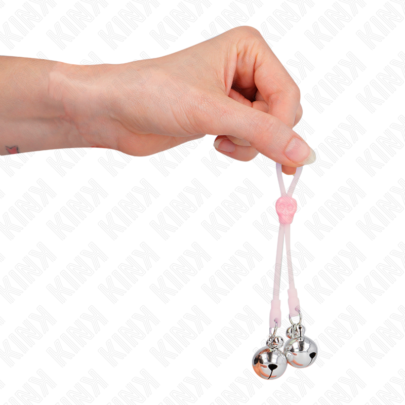 KINK - PINÇAS DE CRÂNIO LUMINOSAS COM ANEL SINOS AJUSTÁVEIS ROSA / PRATA - Image 4