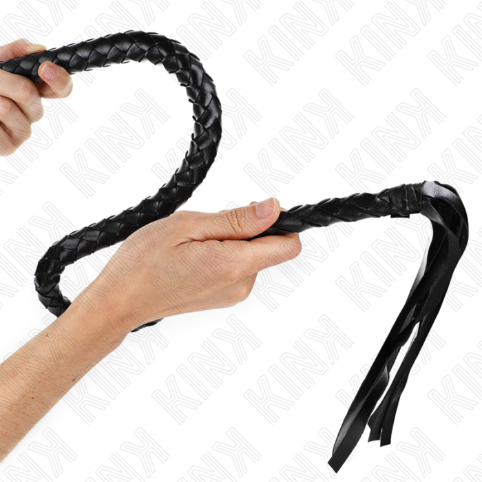 KINK – CHICOTE DE SERPENTE COM ANEL DE MÃO PRETO 65 CM