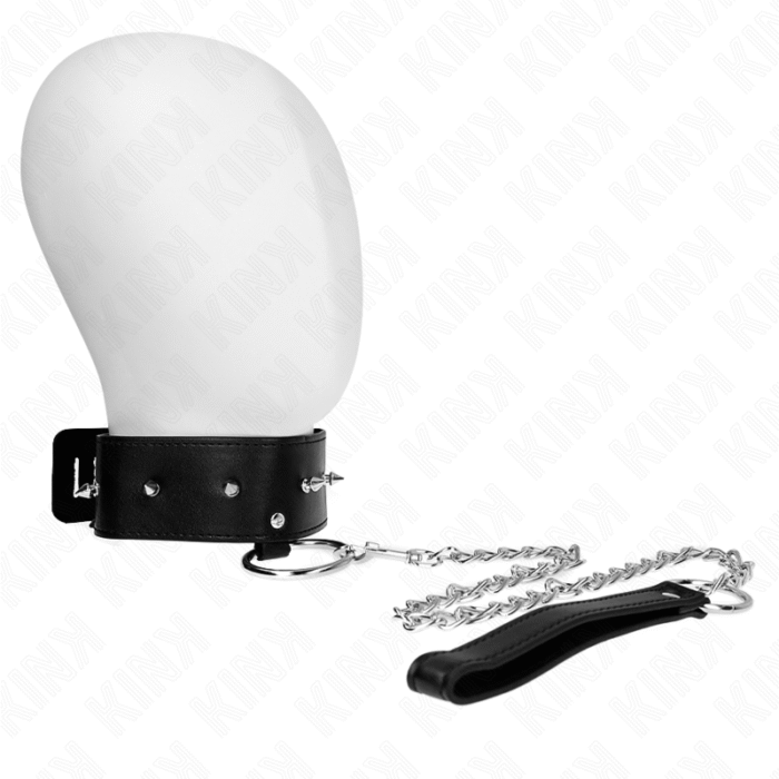 KINK – COLAR 65 CM COM TRELA COM PREGOS PRATA MODELO 2 AJUSTÁVEL 36-43 CM X 5 CM