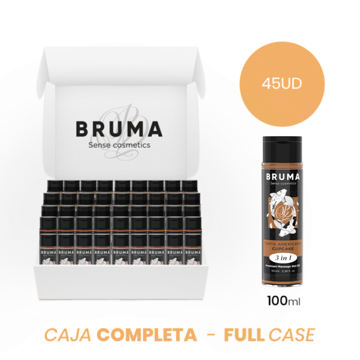 MOQ 45 – BRUMA ÓLEO DE MASSAGEM PREMIUM EFEITO CALOR SABOR CUPCAKE 3 EM 1 – 100 ML