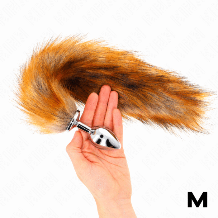 KINK – PLUG ANAL TAMANHO M 8 X 3,5 CM COM CAUDA SINTÉTICA 40 CM MARROM