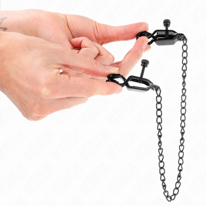 KINK – PINÇAS DE CORRENTE PLANA PRETAS 30 CM