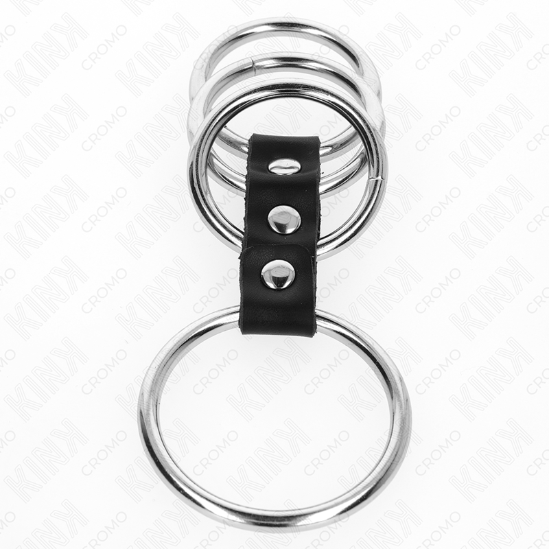 KINK - 4 ANÉIS DE METAL DE 3,7 CM A 5 CM CONECTADOS POR COURO - Image 3