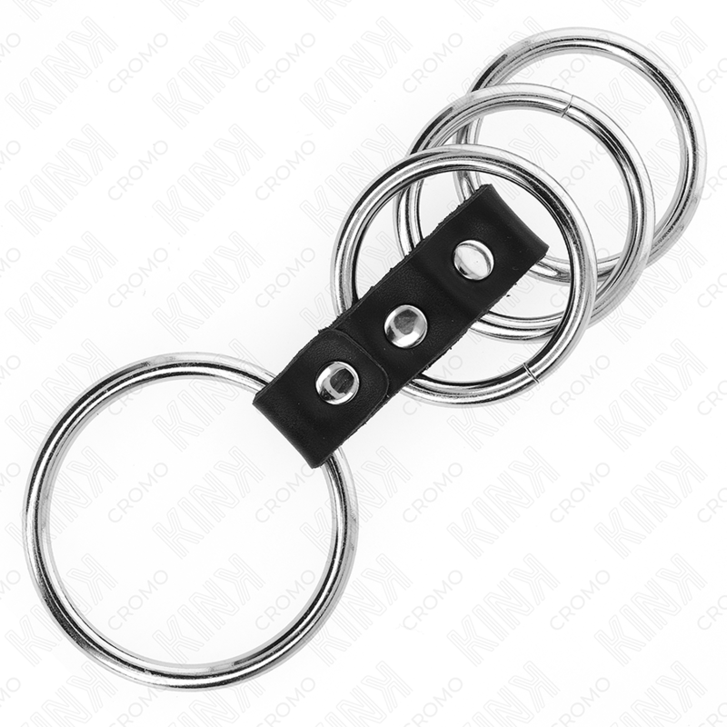 KINK - 4 ANÉIS DE METAL DE 3,7 CM A 5 CM CONECTADOS POR COURO - Image 4