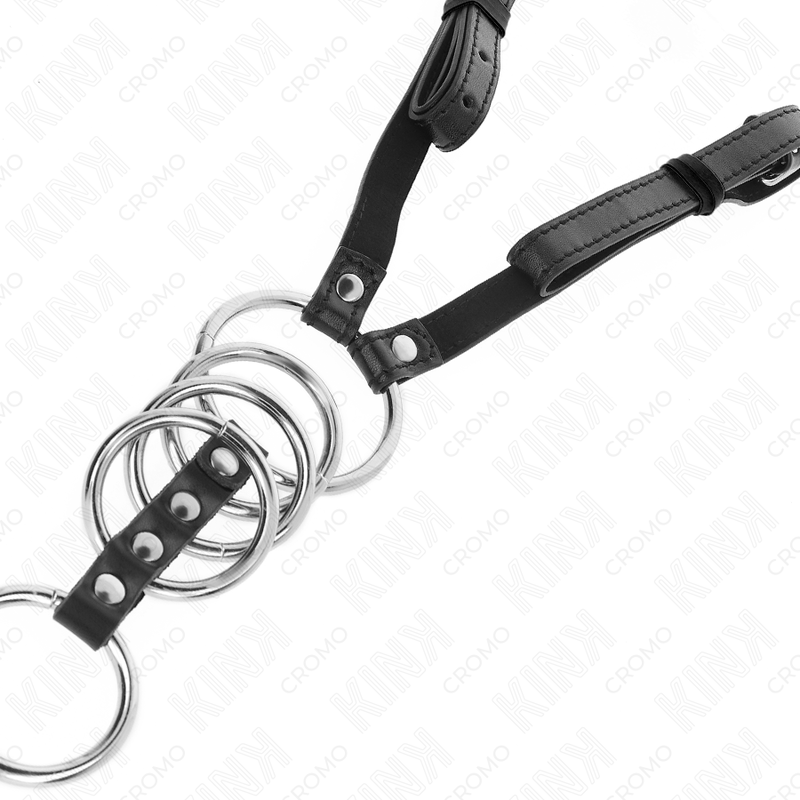 KINK - 5 ANÉIS DE PÊNIS 3,8 CM A 5 CM METAL COM CINTO DE COURO 112 CM - Image 5