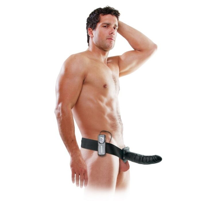 FETISH FANTASY SERIES – 19 CM VIBRATÓRIO OCO STRAP-ON PRETO