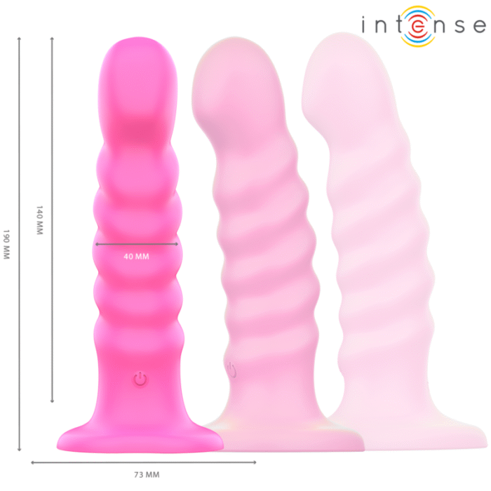 INTENSE – CINDY VIBRADOR TAMANHO L DESIGN ESPIRAL 10 VIBRAÇÕES ROSA CONTROLE REMOTO