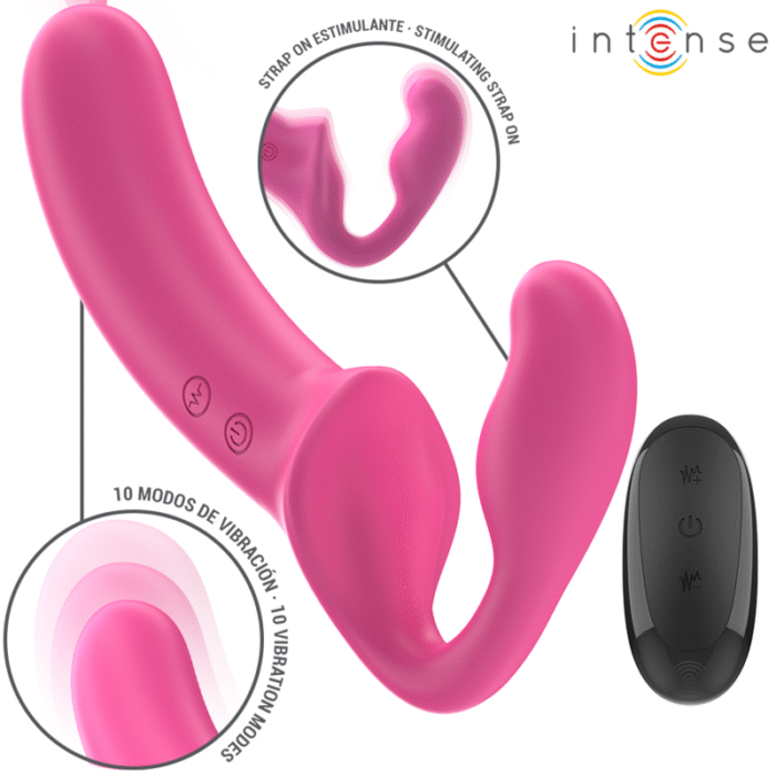 INTENSE – AMY DOUBLE VIBRATOR 20 CM ROSA CONTROLE REMOTO