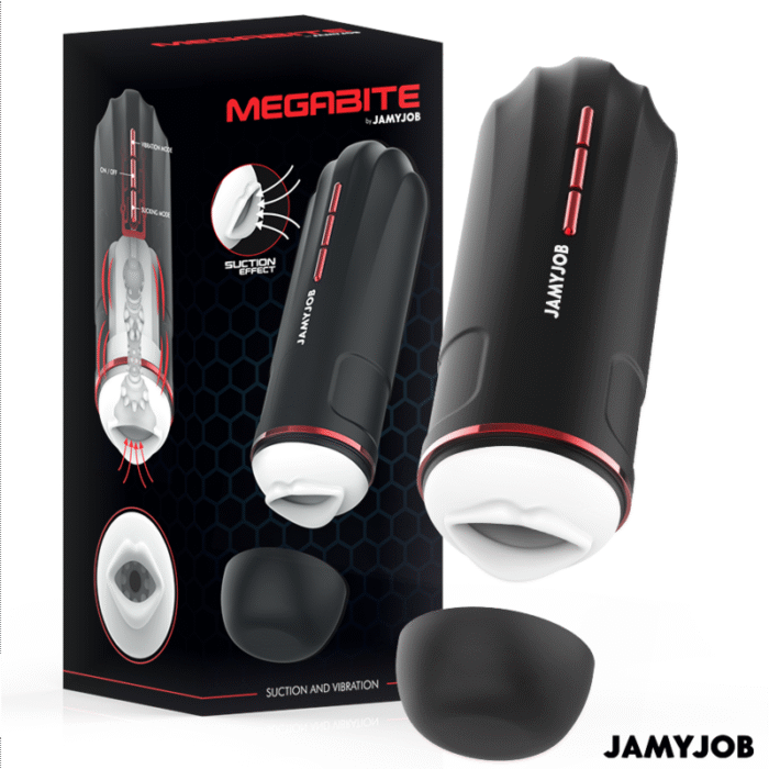 JAMYJOB – MASTURBADOR BOCAL AUTOMÁTICO MEGABITE 5 MODOS DE SUCÇÃO E VIBRAÇÃO