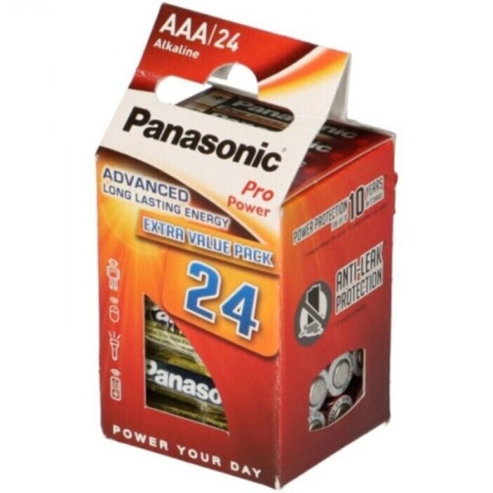 PANASONIC – PILHA AAA ALCALINAS PRO POWER LR03 PACOTE*24