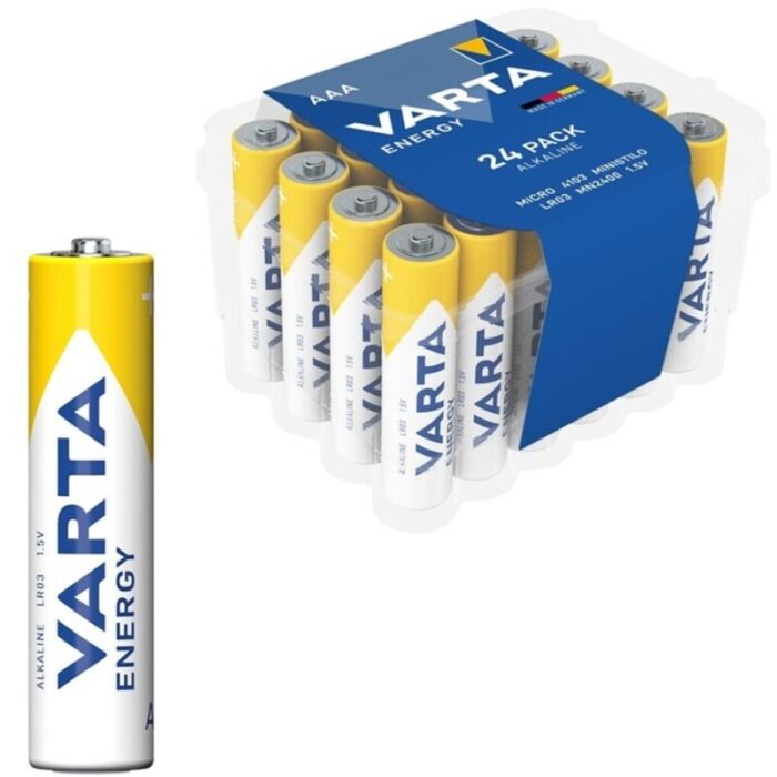 VARTA – PILHA ALCALINA ENERGÉTICA AAA LR03 PACK*24 PILHAS