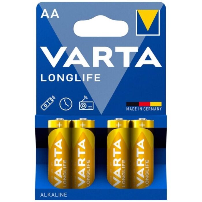 VARTA – BATERIA ALCALINA DE LONGA DURAÇÃO AA LR6 BLISTER*4