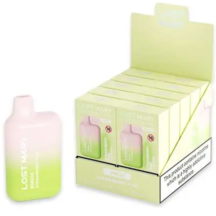 LOST MARY - (EXPOSITOR PROFESSIONAL PACK -10 UNIDADES) BM600 NICOTINE VAPER 2% DESCARTÁVEL MORANGO KIWI