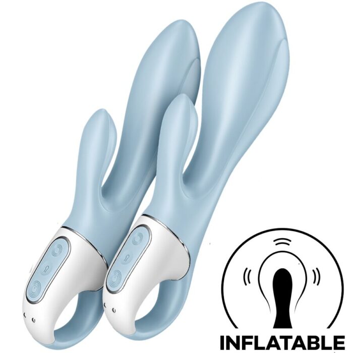 SATISFYER – BOMBA DE AR BUNNY 1 COELHO INFLÁVEL VIBRADOR AZUL