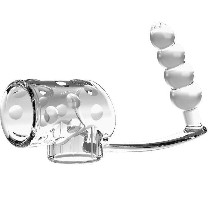 PRETTY LOVE – MANGA PARA PÊNIS COM PLUG ANAL TRANSPARENTE