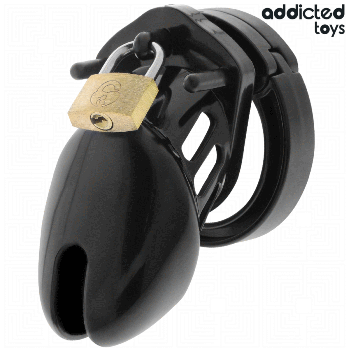 ADDICTED TOYS LOCKED – GAIOLA DE PÊNIS DE OBSIDIANA TAMANHO S