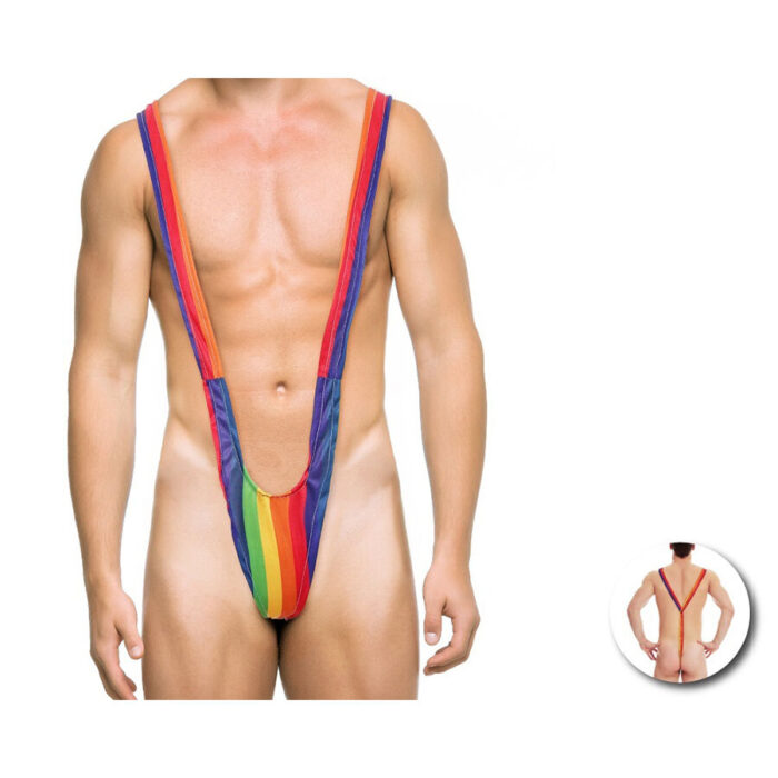 PRIDE – TRIQUÍNI MASCULINO COM BANDEIRA DO ARCO-ÍRIS
