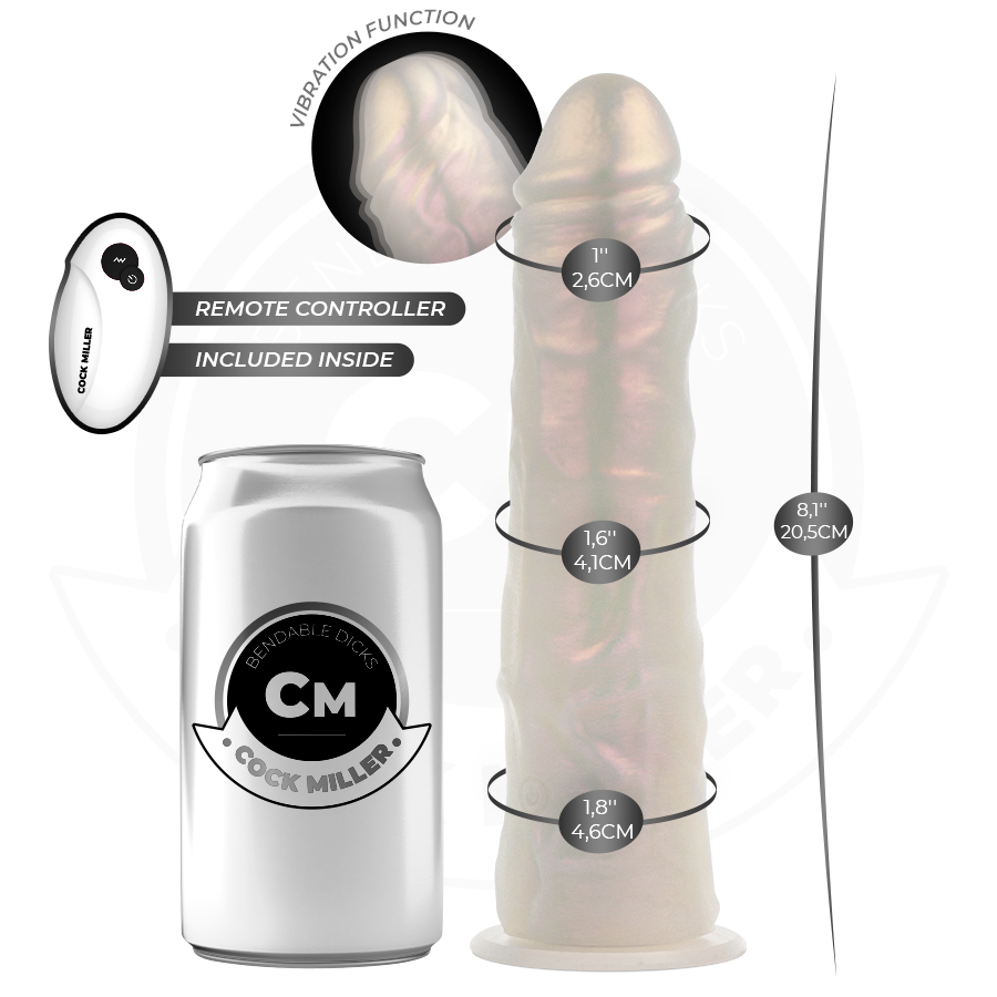 COCK MILLER - DILDO COM VENTOSA, LUZES E VIBRAÇÃO COM CONTROLE REMOTO BRANCO 20,5 CM - Image 3