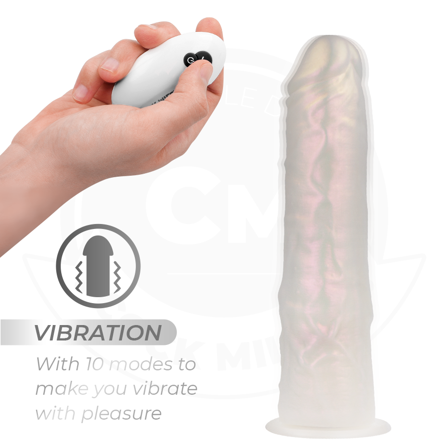 COCK MILLER - DILDO COM VENTOSA, LUZES E VIBRAÇÃO COM CONTROLE REMOTO BRANCO 20,5 CM - Image 5