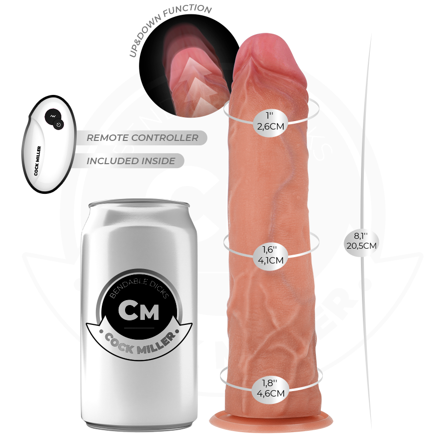 COCK MILLER - DILDO HIPER-REALISTA COM VENTOSA E IMPULSÃO COM CONTROLE REMOTO 20,5 CM - Image 4