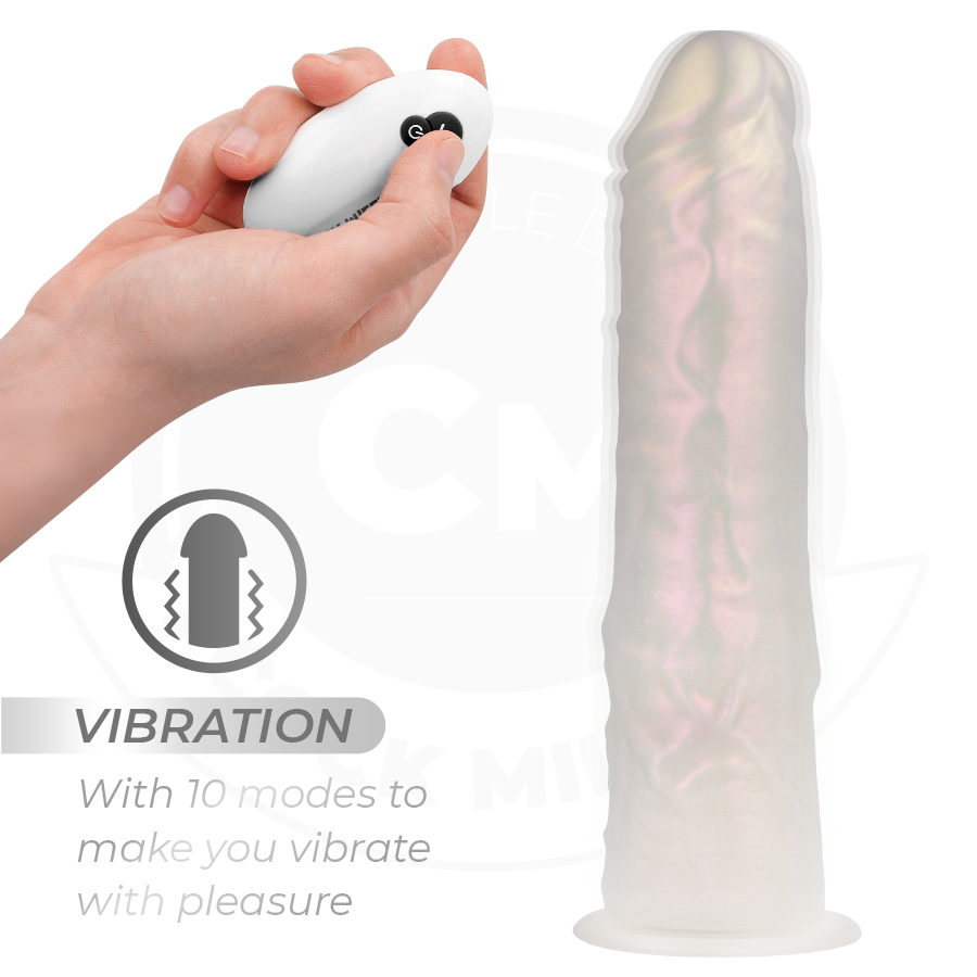 COCK MILLER - DILDO COM VENTOSA, LUZES E VIBRAÇÃO COM CONTROLE REMOTO BRANCO 21,5 CM - Image 5
