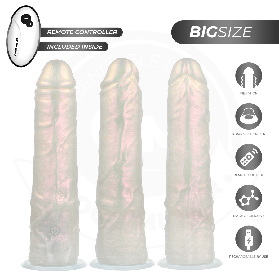 COCK MILLER - DILDO COM VENTOSA, LUZES E VIBRAÇÃO COM CONTROLE REMOTO BRANCO 21,5 CM - Image 4