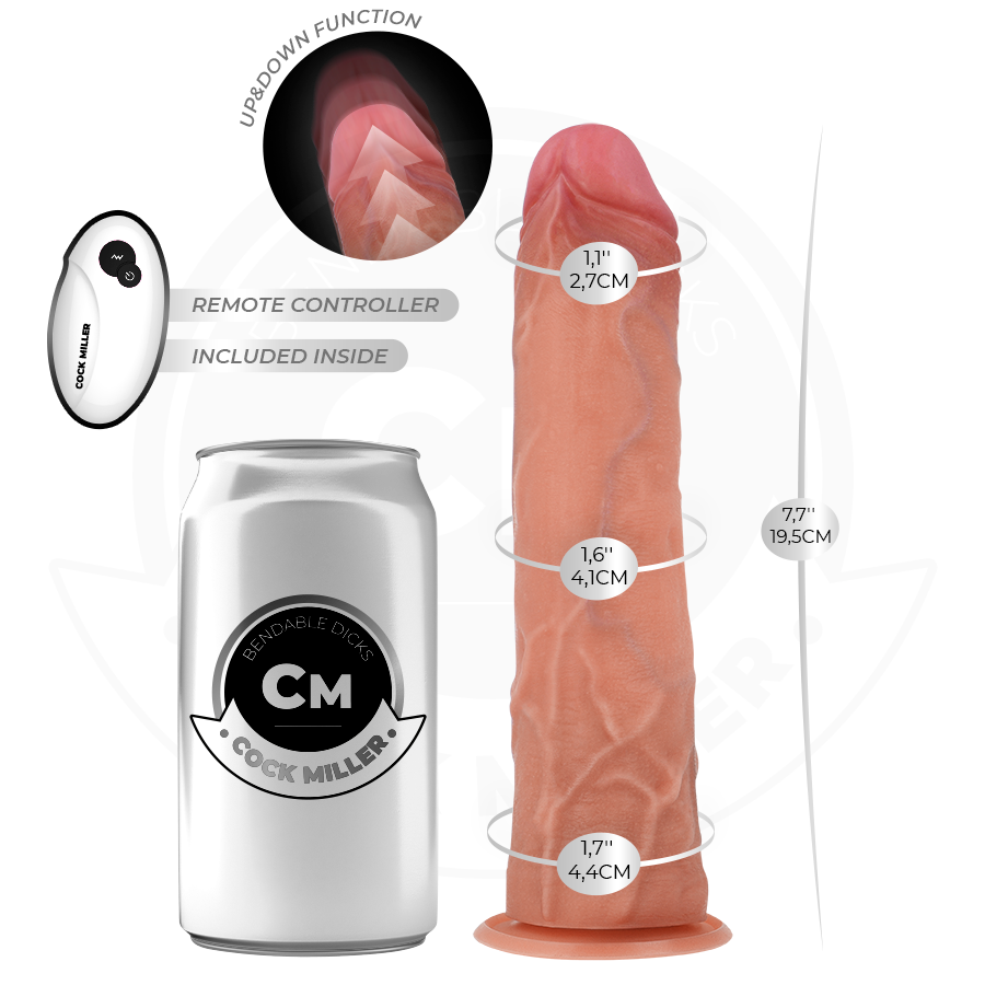 COCK MILLER - DILDO HIPER-REALISTA COM VENTOSA E IMPULSÃO COM CONTROLE REMOTO 19,5 CM - Image 4