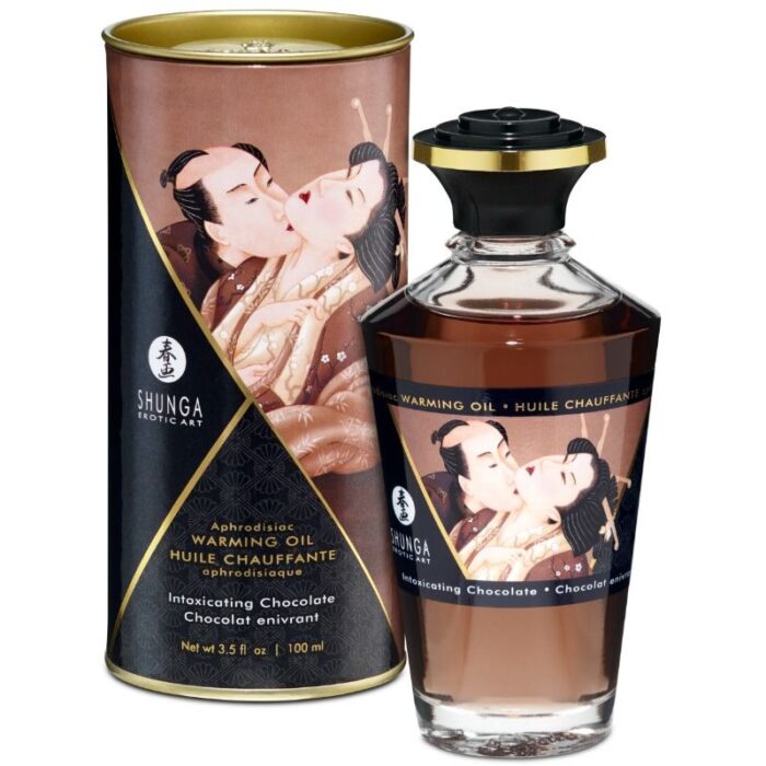 SHUNGA – ÓLEO DE MASSAGEM COM EFEITO CALOR SABOR INTENSO DE CHOCOLATE 100 ML
