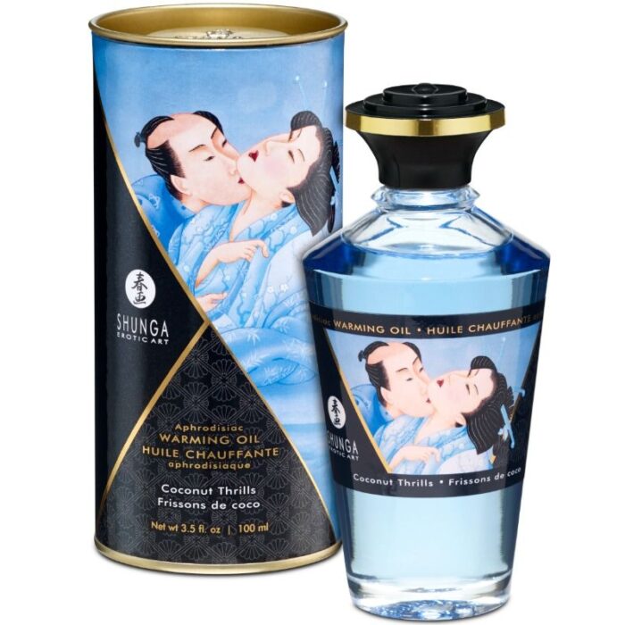 SHUNGA – ÓLEO DE MASSAGEM COM EFEITO CALOR SABOR DE COCO 100 ML