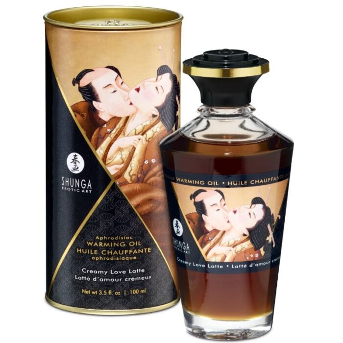 SHUNGA – ÓLEO DE MASSAGEM COM EFEITO DE CALOR SABOR CREMOSO LOVE LATTE 100 ML
