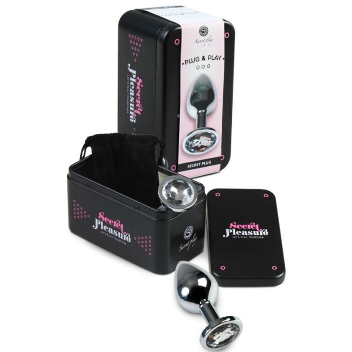 SECRETPLAY – PLUG ANAL ALUMÍNIO TRANSPARENTE 8 CM