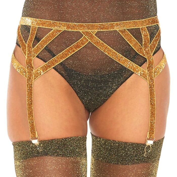 LEG AVENUE – CINTO-LIGA ELSTICO LUREX TAMANHO ÚNICO