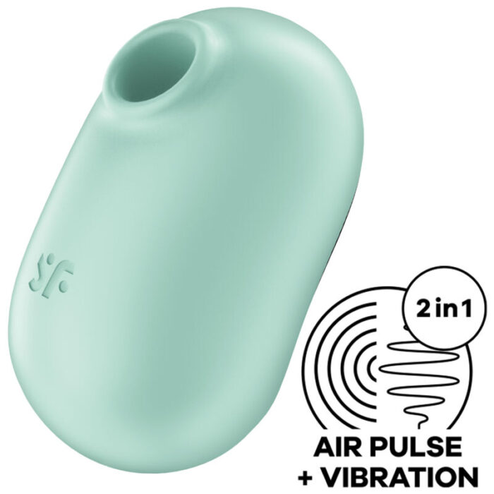 SATISFYER – PRO TO GO 2 ESTIMULADOR E VIBRADOR DE PULSO DE AR DUPLO VERDE