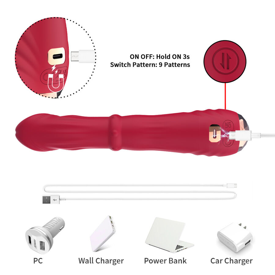 ARMONY - VIBRADOR ESTIMULADOR TERMO-AJUSTÁVEL POINT A DILDO VERMELHO - Image 5