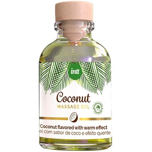 INTT – GEL DE MASSAGEM VEGANO COM SABOR DE COCO E EFEITO AQUECEDOR