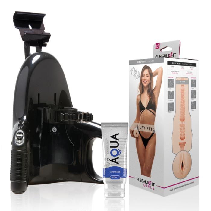 FLESHLIGHT – VAGINA RILEY REID UTOPIA + LANÇAMENTO UNIVERSAL + LUBRIFICANTE AQUA QUALITY 50 ML