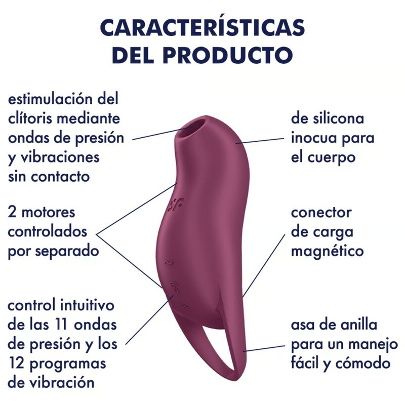 SATISFYER - POCKET PRO 1 ESTIMULADOR DE CLITÓRIS GARNET - Image 4