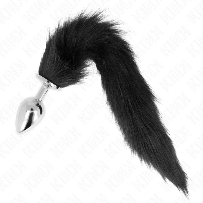 KINK – PLUG ANAL TAMANHO L 10 X 4 CM COM CAUDA SINTÉTICA 40 CM PRETO