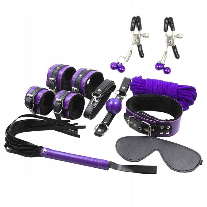 SECRETPLAY – BDSM SET 8PCS PURBLE / BLACK.
