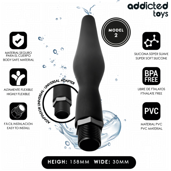 ADDICTED TOYS – LIMPADOR ANAL COM ADAPTADOR UNIVERSAL MODELO 2