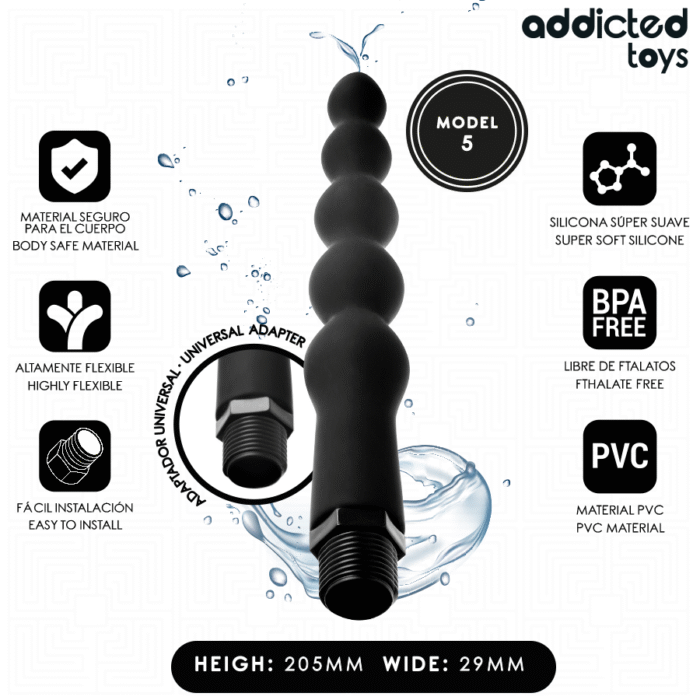 ADDICTED TOYS – LIMPADOR ANAL COM ADAPTADOR UNIVERSAL MODELO 5