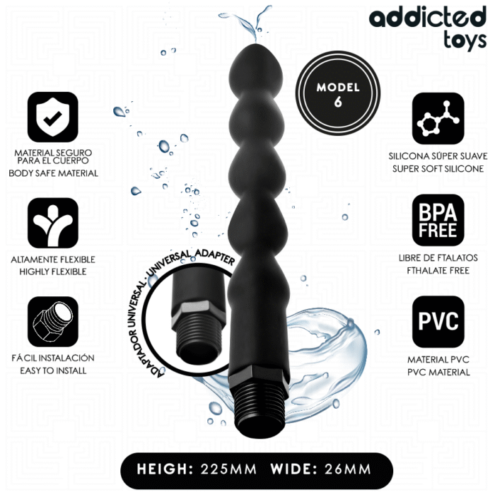 ADDICTED TOYS – LIMPADOR ANAL COM ADAPTADOR UNIVERSAL MODELO 6