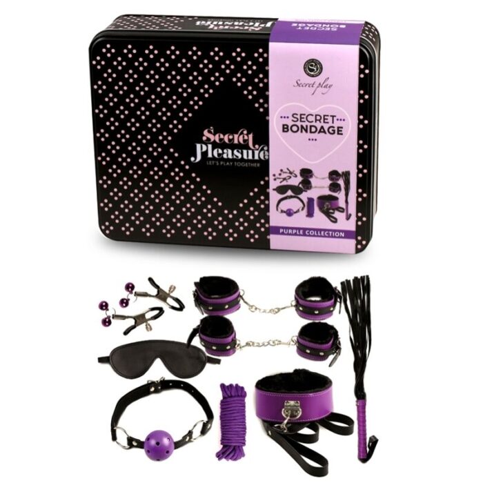 SECRETPLAY – BDSM SET 8PCS PURBLE / BLACK.