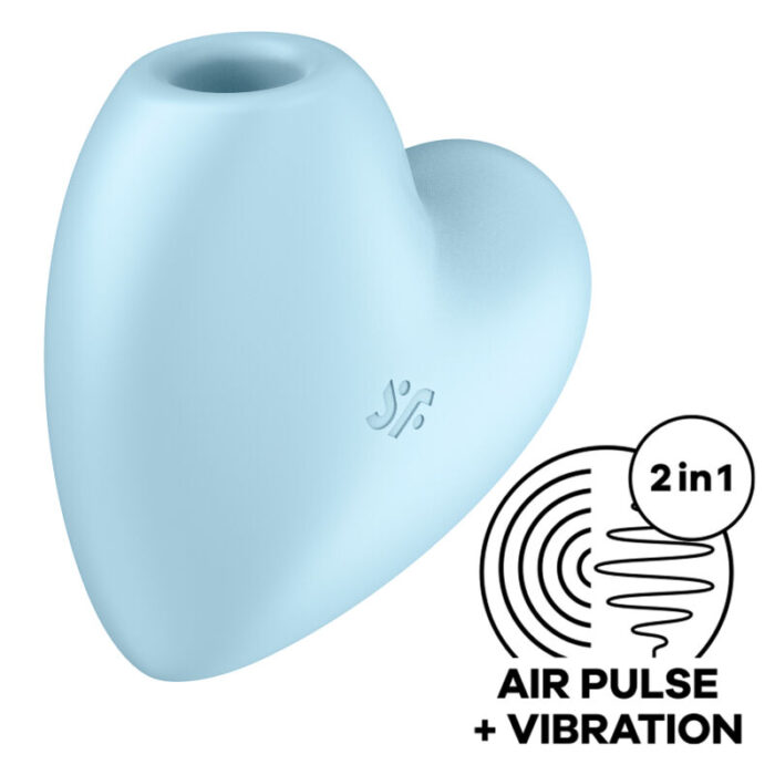SATISFYER – CUTIE HEART ESTIMULADOR DE PULSO E VIBRADOR DE AR AZUL