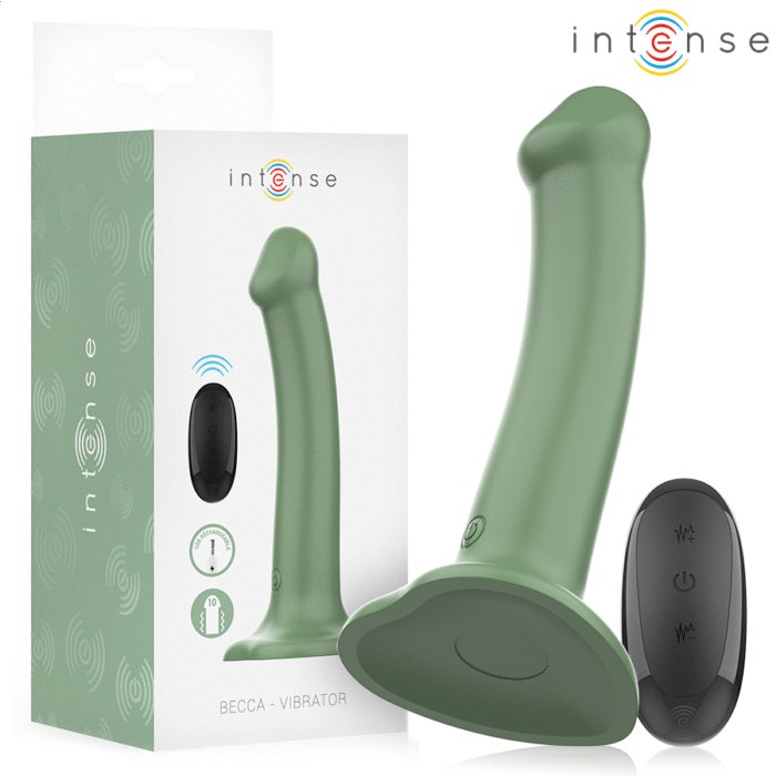 INTENSE – VIBRADOR BECCA COM VENTOSA 10 VIBRAÇÕES VERDE CONTROLE REMOTO