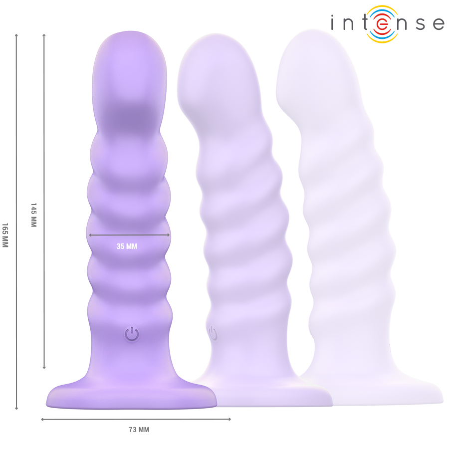 INTENSE - VIBRADOR BRENDA TAMANHO M DESIGN ESPIRAL 10 VIBRAÇÕES ROXO CONTROLE REMOTO - Image 3